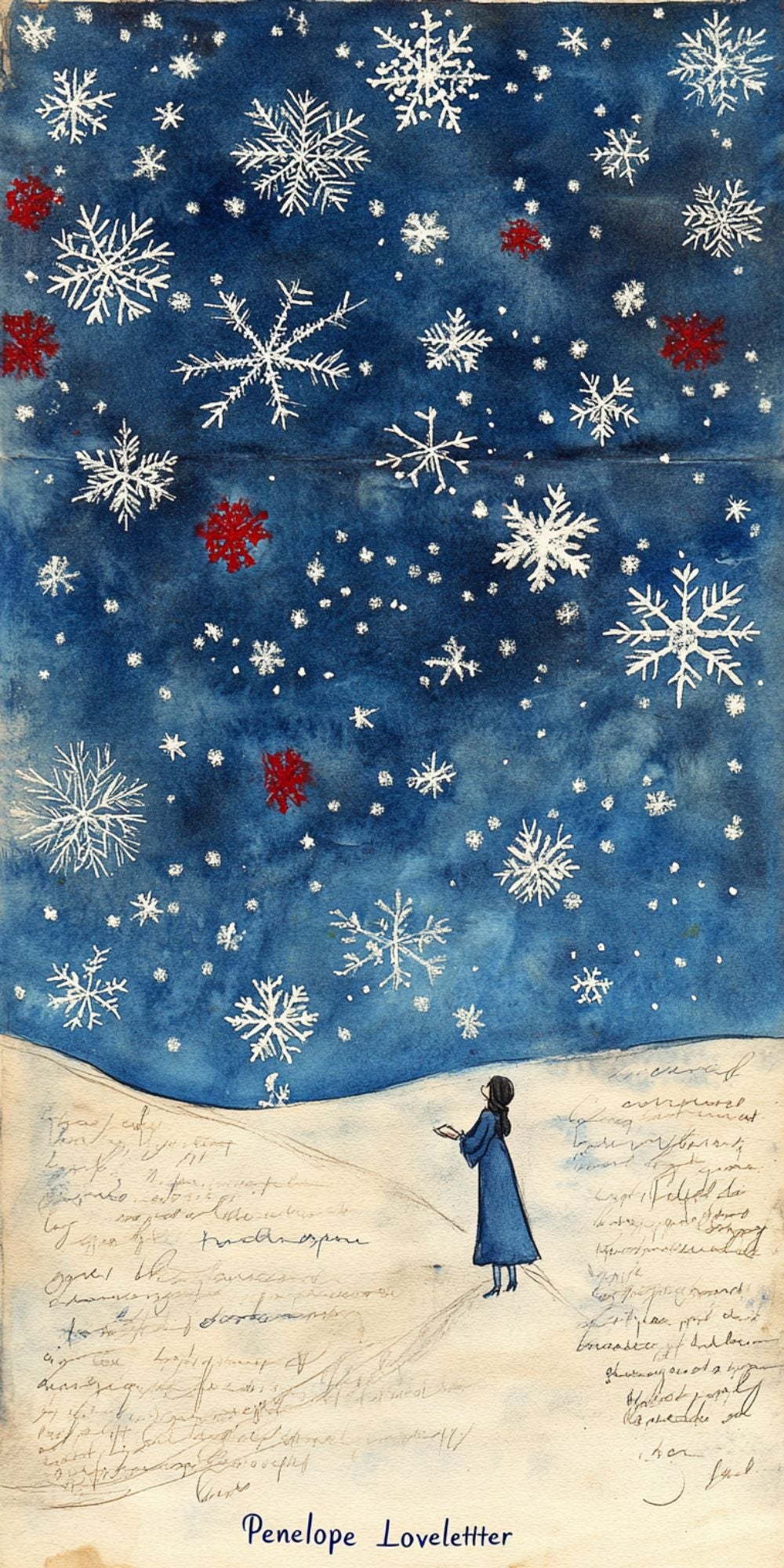 Snowfall onto a Reading World- Phone Wallpaper